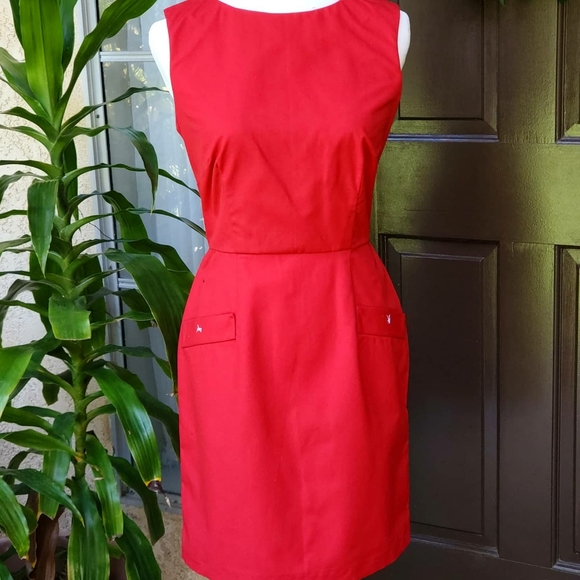 Handmade Red Pencil Skirt Dress (aprx. Size 8) - Picture 4 of 4